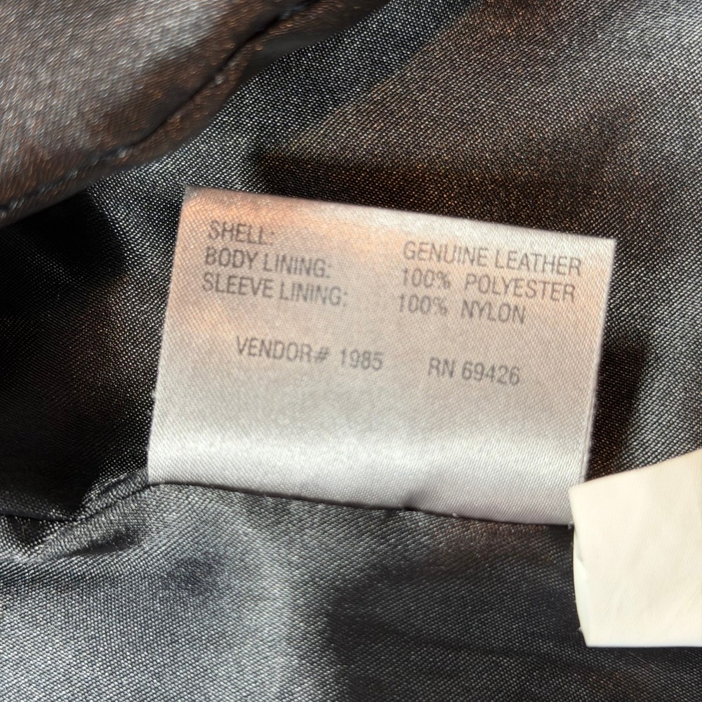 Wilsons‎ Leather Pelle Studio Jacket Womens M Black Good Zip Mock Neck Moto - Picture 7 of 8